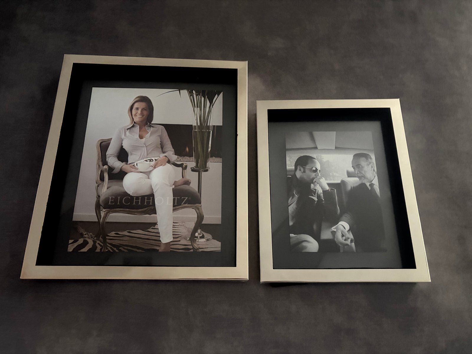 Set van 2 Eichholtz fotolijsten - zilverkleurig metaal, Ophalen, Zo goed als nieuw, Fotolijst, Metaal