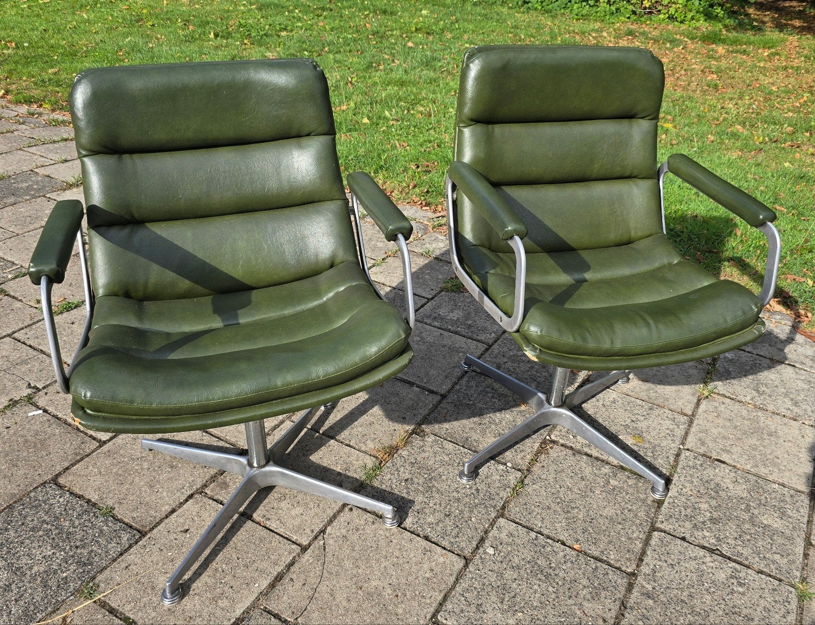 2 x vintage Artifort fauteuils, groen, Huis en Inrichting, Ophalen, Gebruikt, 75 tot 100 cm, 50 tot 75 cm