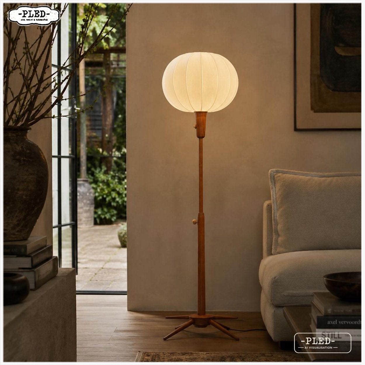 Vintage Uluv vloerlamp, Tsjechoslowakije 1960s Lamp, Ophalen, Vintage Design Boho Japandi Midcentury, Gebruikt, 100 tot 150 cm