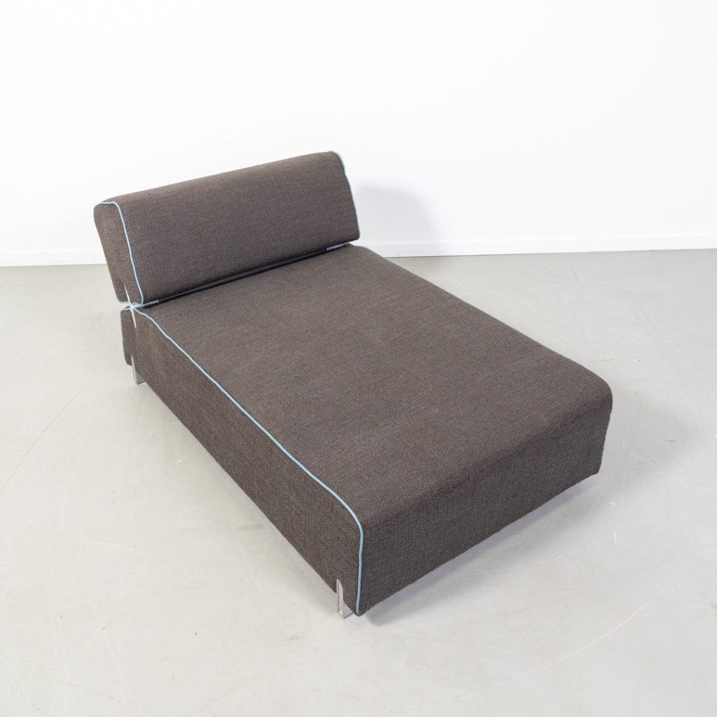 Leolux Collana Chaise Longue Antraciet Stof - Chroom