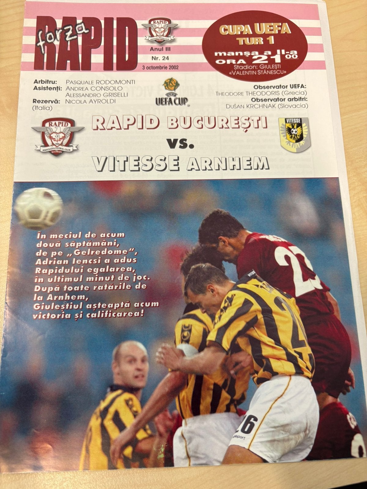 Rapid Boekarest - Vitesse programmaboekje, Verzamelen, Ophalen of Verzenden, Nieuw, Vitesse, Boek of Tijdschrift