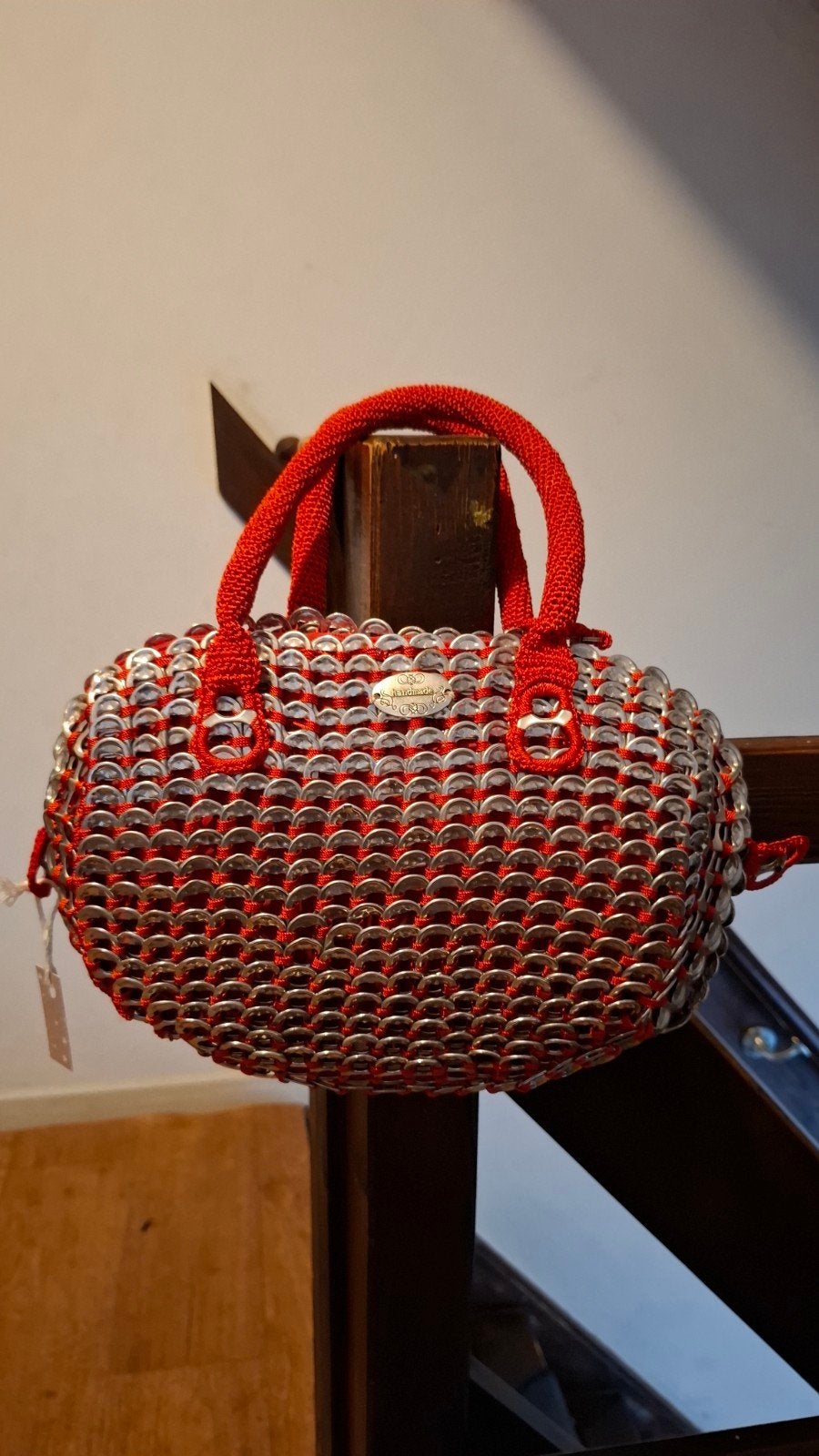 Handgemaakte damestas van bliklipjes - Uniek & Lichtgewicht, Ophalen, Nieuw, Rood, Handtas