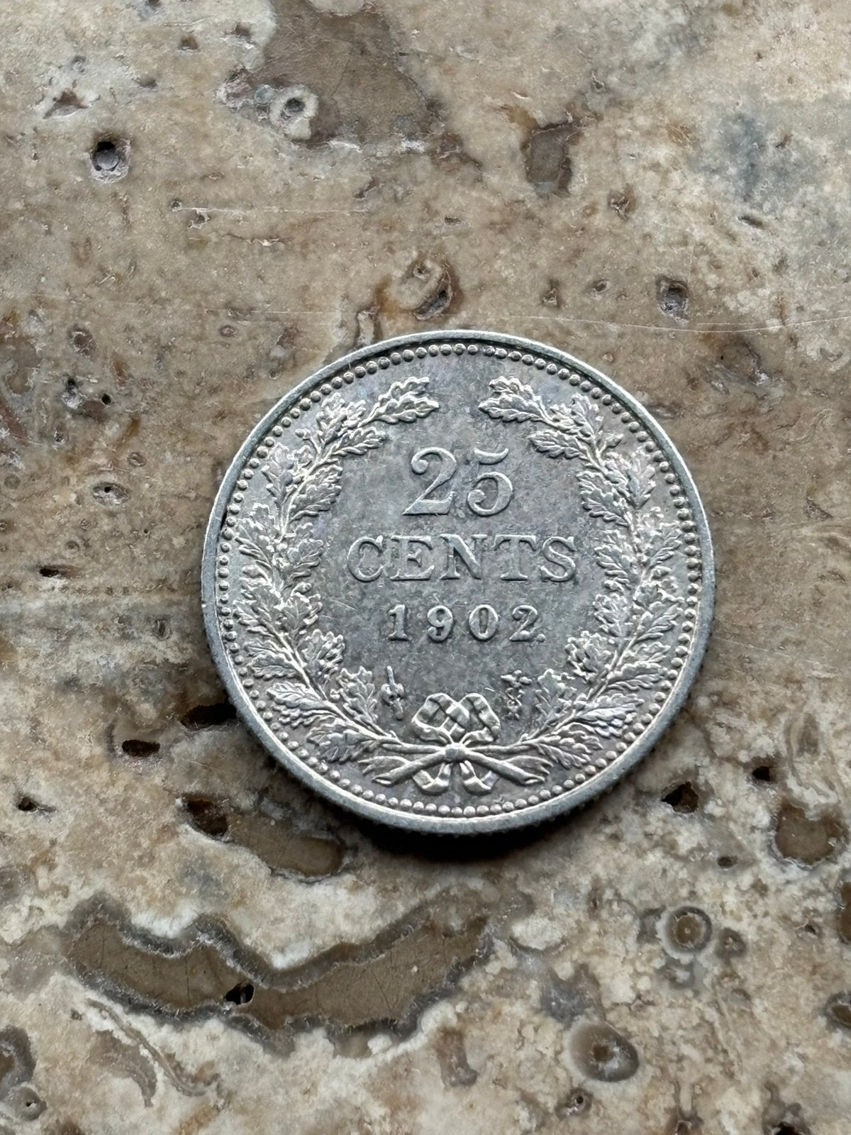 25 cent 1902 Wilhelmina , zeer mooie kwaliteit, Zilver, 25 cent, Ophalen of Verzenden, Koningin Wilhelmina