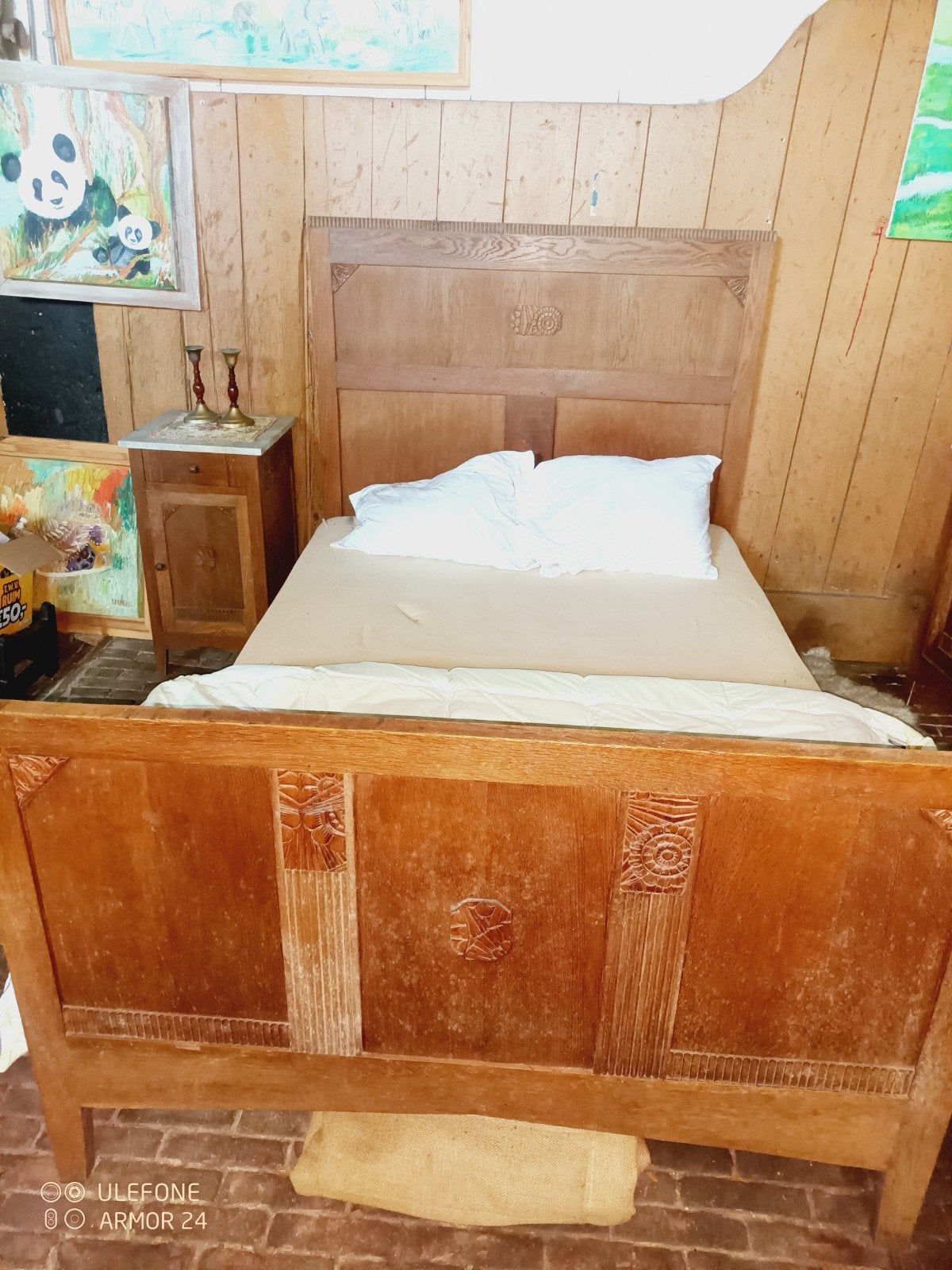 Complete Antieke Eiken Slaapkamerset - Art Deco/Nouveau, Antiek en Kunst, Antiek | Meubels | Bedden, Ophalen of Verzenden