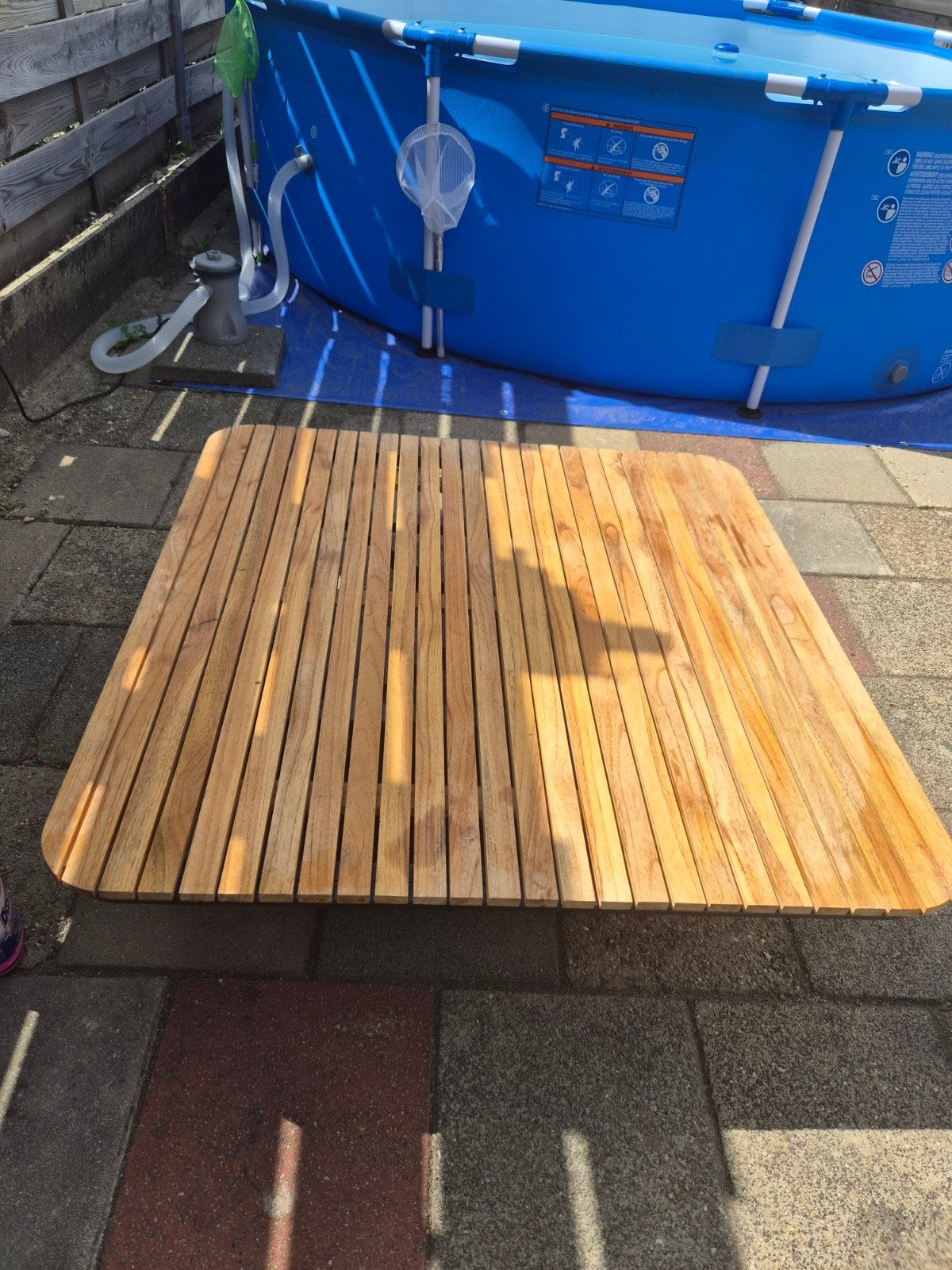 tafel zwaar 87cm vierkant 2 mnd oud, Tuin en Terras, Schuttingen, Ophalen, Hout, Minder dan 3 meter, 1 tot 2 meter
