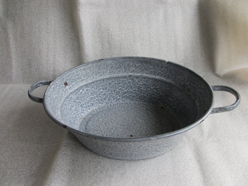 Zeer Apart model Grijs Gewolkt Emaille Teiltje, Antiek en Kunst, Ophalen of Verzenden