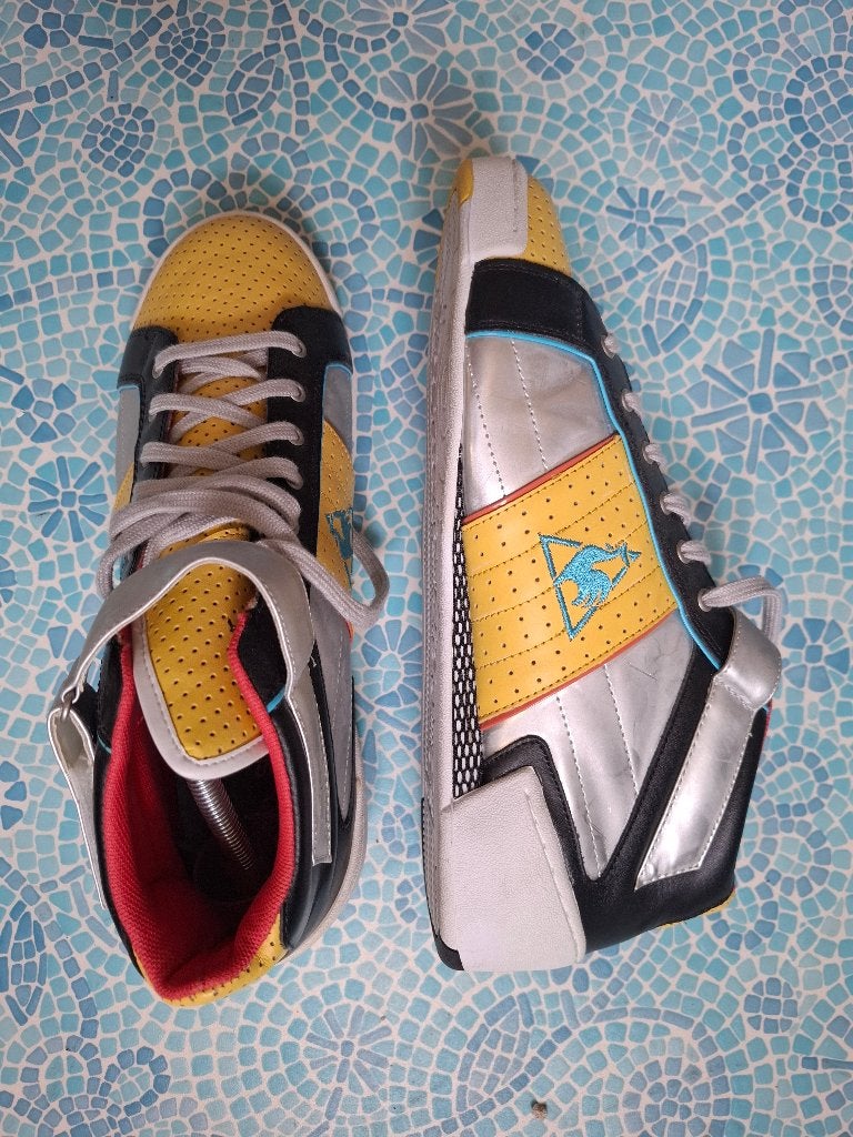 Vintage Zilver/Geel Le Coq Sportif Sneakers Mt.40 ZGAN  90'S, Ophalen of Verzenden, Zo goed als nieuw, Overige kleuren