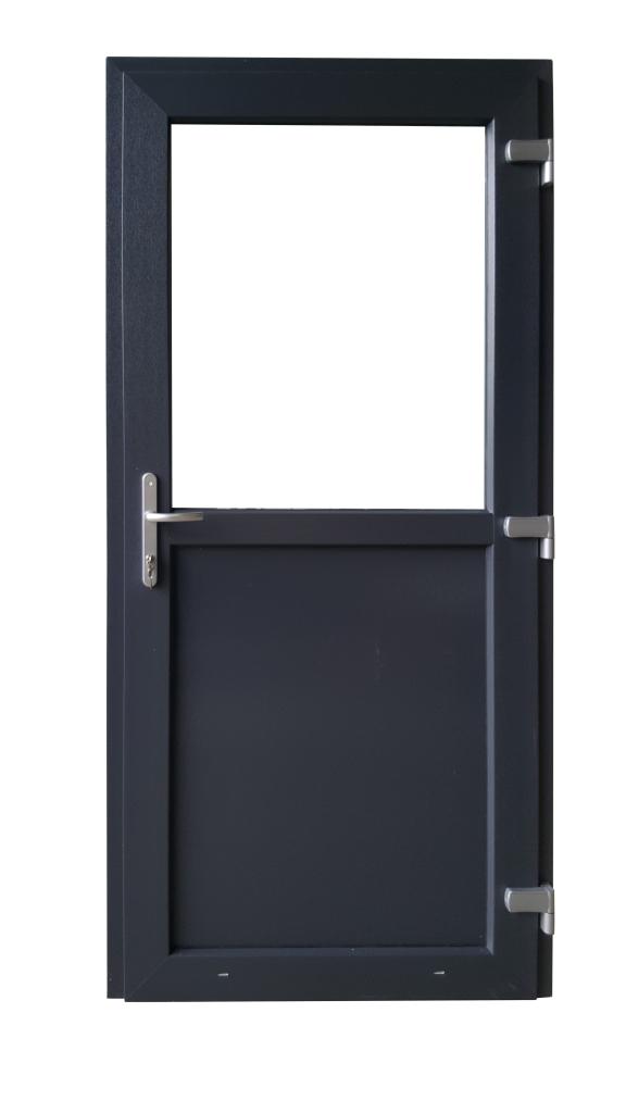 Kunststof Buitendeur 1/2 Glas Buiten B100 H204cm Antraciet
