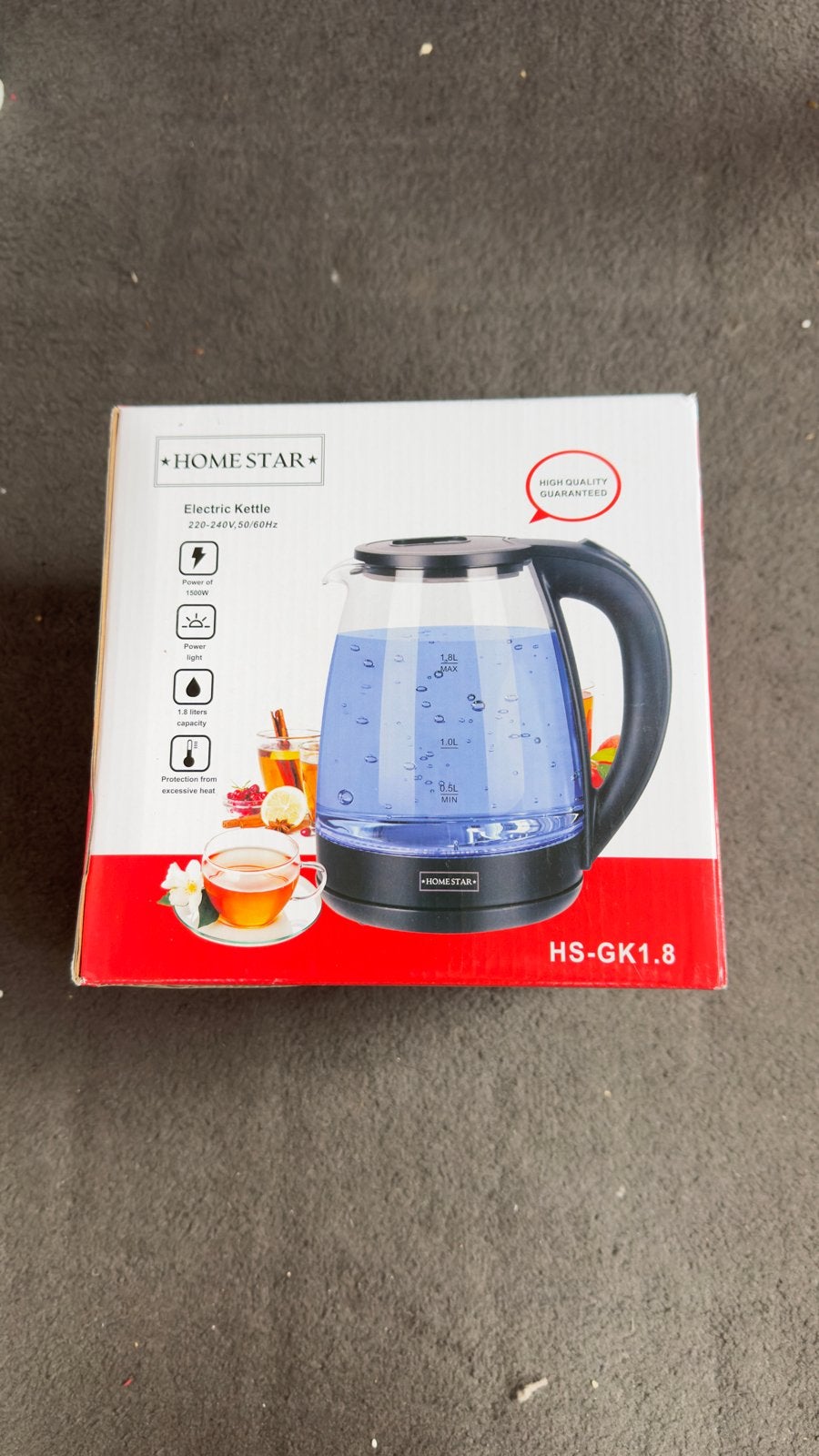 Nieuwe glazen waterkoker - Transparant design, 1 tot 2 liter, Ophalen of Verzenden, Nieuw