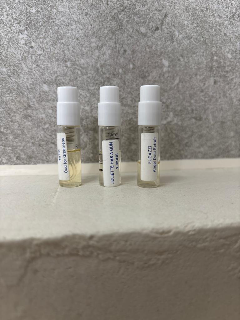 Parfum samples: Initio, Juliette Has A Gun, Fugazzi, Sieraden, Tassen en Uiterlijk, Uiterlijk | Parfum, Ophalen of Verzenden, Zo goed als nieuw