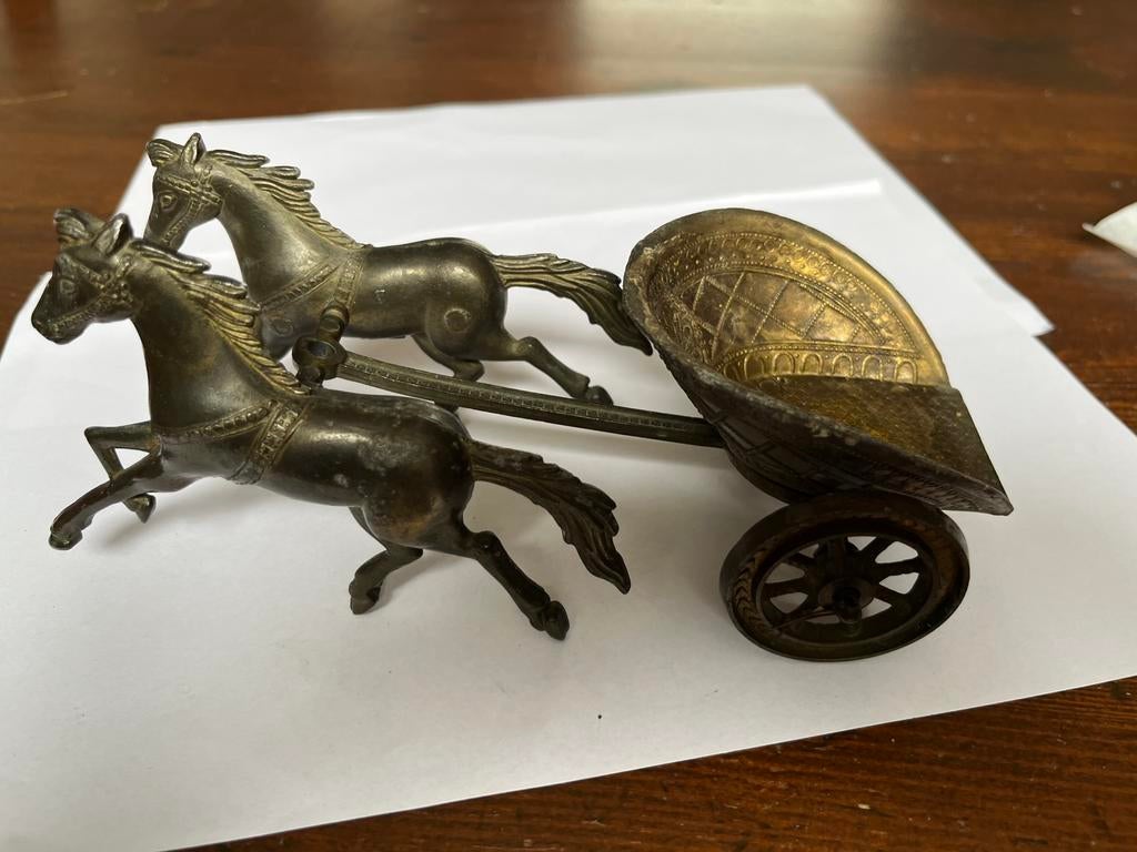 Koperen romeinse strijdwagen, Antiek en Kunst, Ophalen of Verzenden