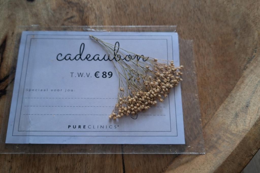 Pure Clinics Cadeaubon 89 euro Nijmegen / Uden, Tickets en Kaartjes, Eén persoon, Cadeaubon