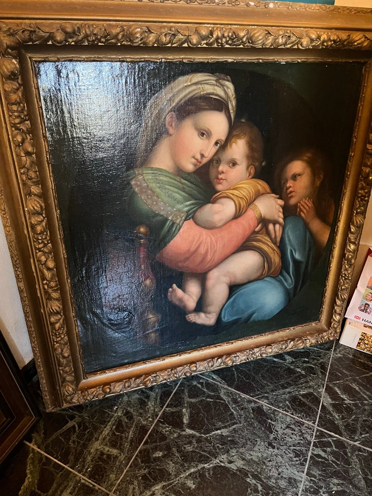 Naar Raphael, Madonna della Seggiola, 19e Eeuw, Ophalen, Doek, Portret of Personen, Olieverf