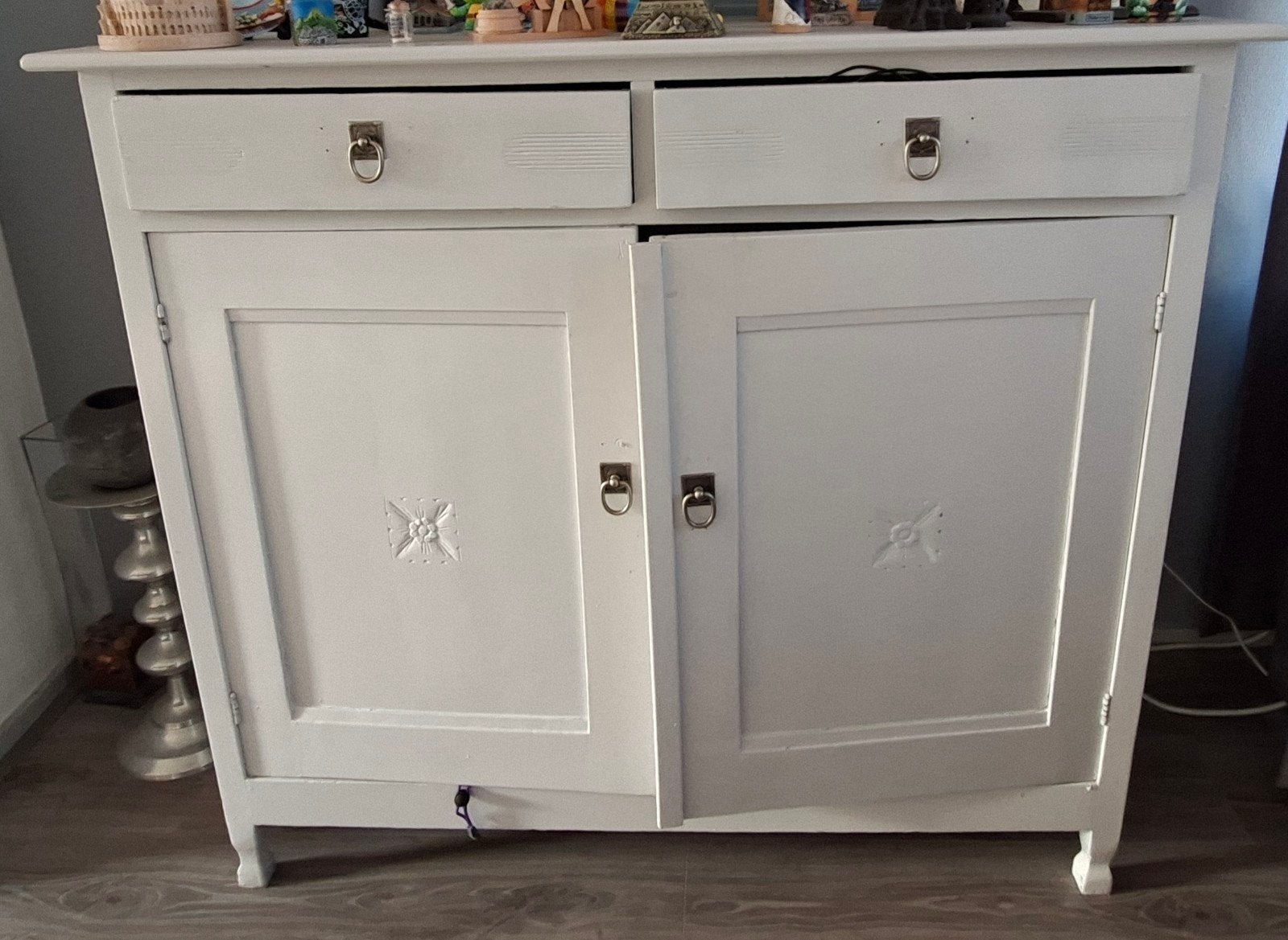 Wit dressoir met lades en deuren - Gebruikt, Huis en Inrichting, Ophalen, Gebruikt, 100 tot 150 cm, 100 tot 150 cm