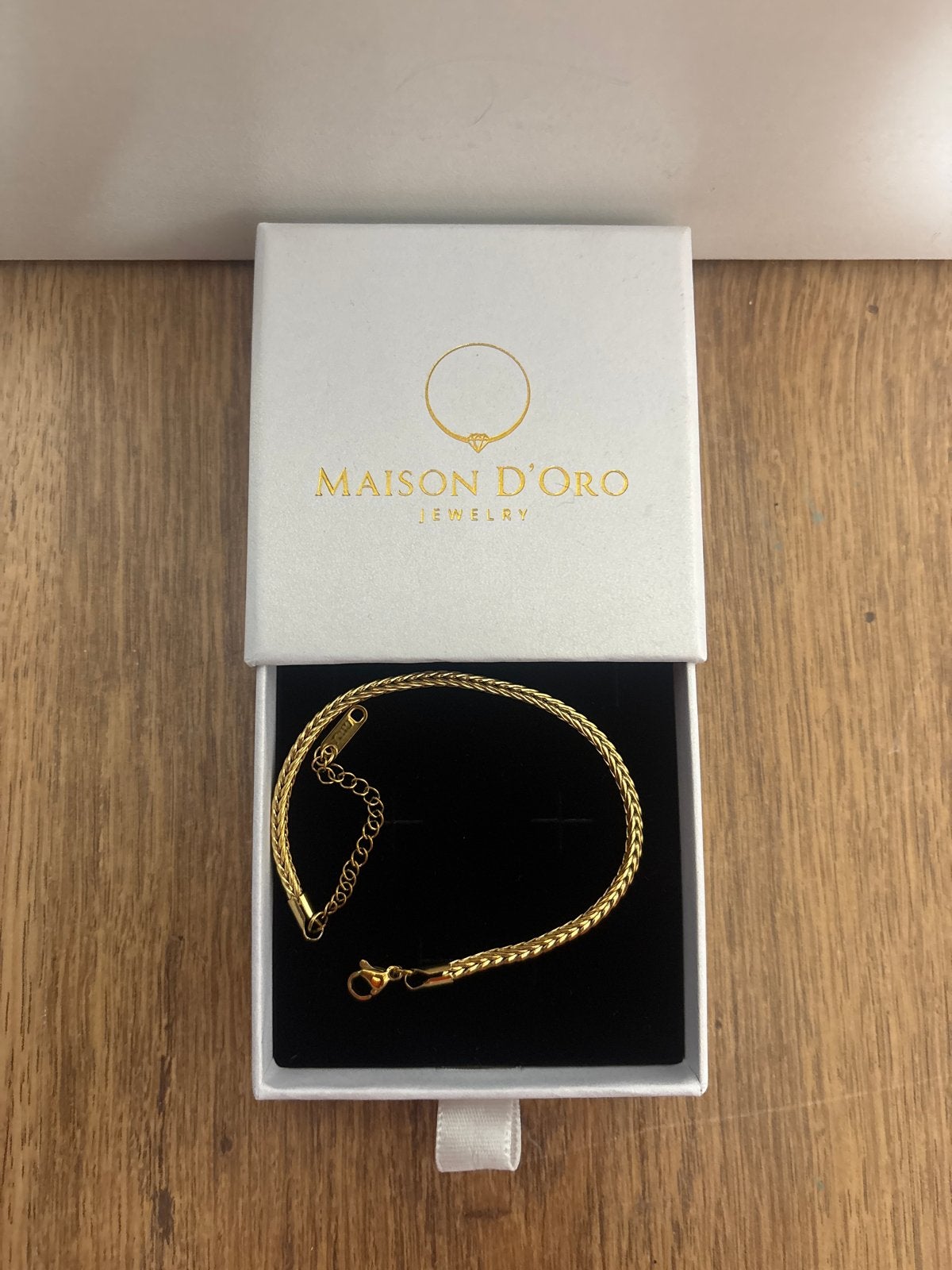 Maison D'Oro Gouden Armband - Nieuw in Doos, Ophalen of Verzenden, Nieuw, Goud, Overige materialen