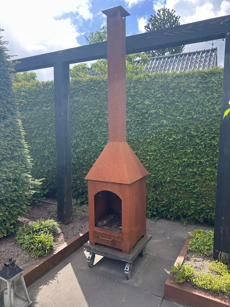 Buitenkachel/buitenhaard met schoorsteen, Tuin en Terras, Tuinhaarden, Ophalen, Gebruikt