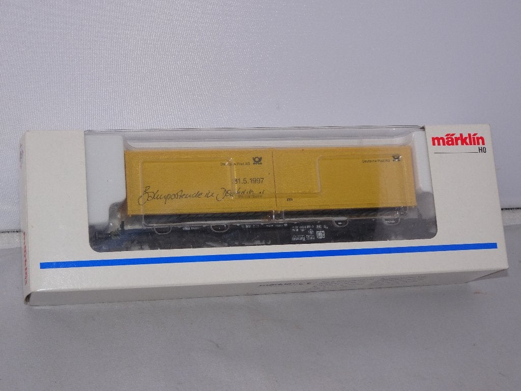 Marklin 62-01 Deutsche Post containerwagon DB NIEUW(#852), Hobby en Vrije tijd, Modeltreinen | H0, Wisselstroom, Ophalen of Verzenden