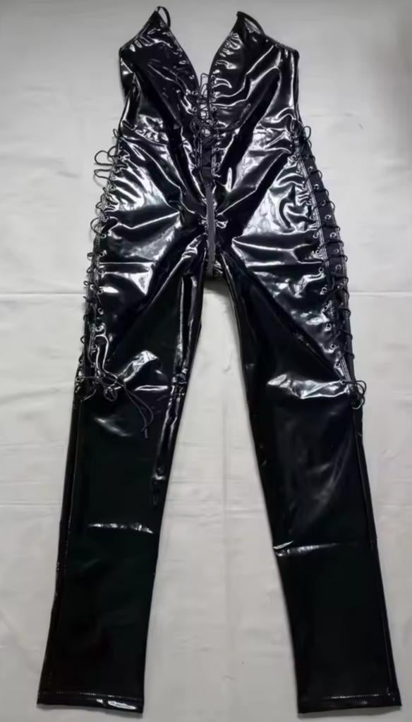 Mooie Lak Bodysuit, tm 4XL, Verzenden, Nieuw, Zwart