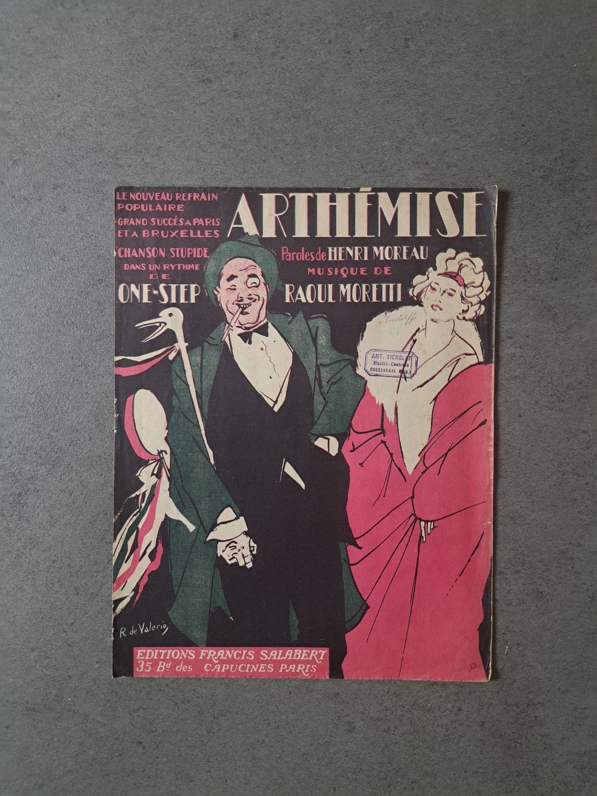 Vintage bladmuziek: Bouche à Bouche & Arthémise (1920s), Piano, Gebruikt, Ophalen of Verzenden, Thema