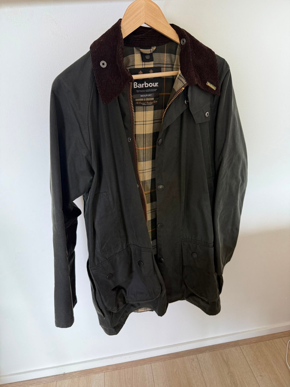 Barbour Beaufort waxjas in goede staat, Ophalen of Verzenden, Zo goed als nieuw, Maat 46 (S) of kleiner, Groen