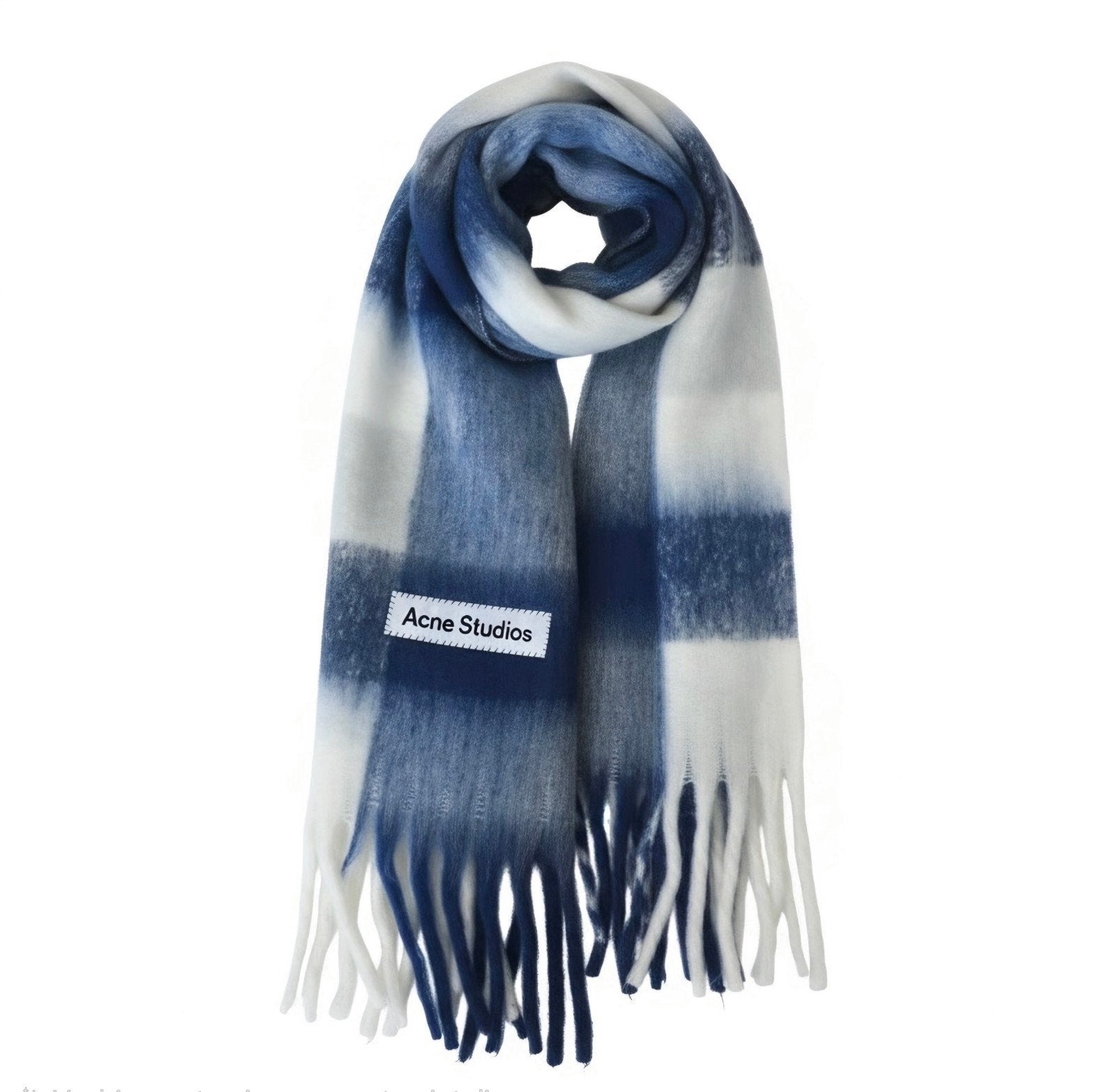 Acne Studios Geruite Sjaal - Blauw/Wit nieuw,unisex, Acne Studios, Verzenden, Zo goed als nieuw, Sjaal
