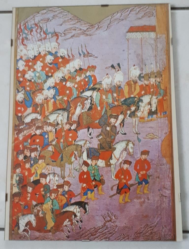 Prent Turkse miniatuur, Topkapi museum Istanbul, wissellijst, Ophalen, Voor 1940, Gebruikt, Overige onderwerpen