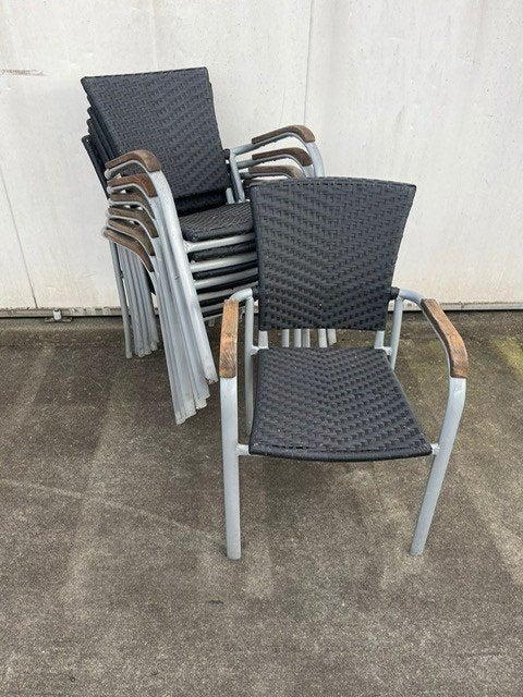 34 stuks nette horeca bistro terras stoelen stapelbaar, Ophalen, Overige kleuren, Zo goed als nieuw, Vijf, Zes of meer stoelen