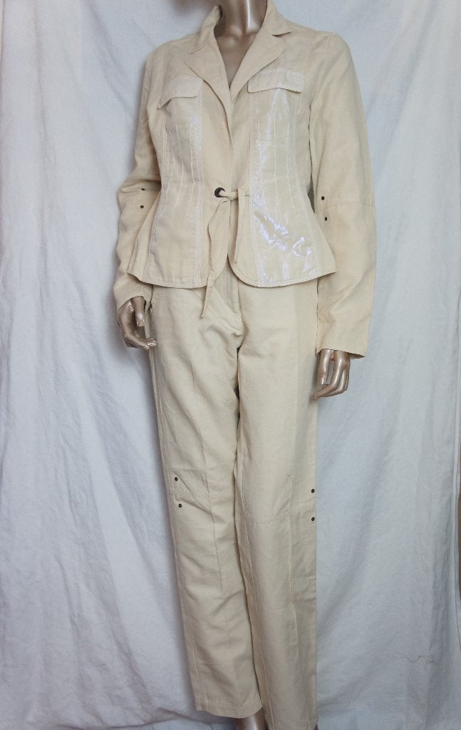 MARCCAIN set (jasje en broek) maat 5 (42), Kostuum of Pak, Verzenden, Beige, Maat 42/44 (L)