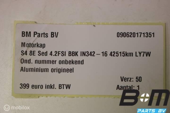 Motorkap Audi A4 / S4 8E LY7W, Gebruikt