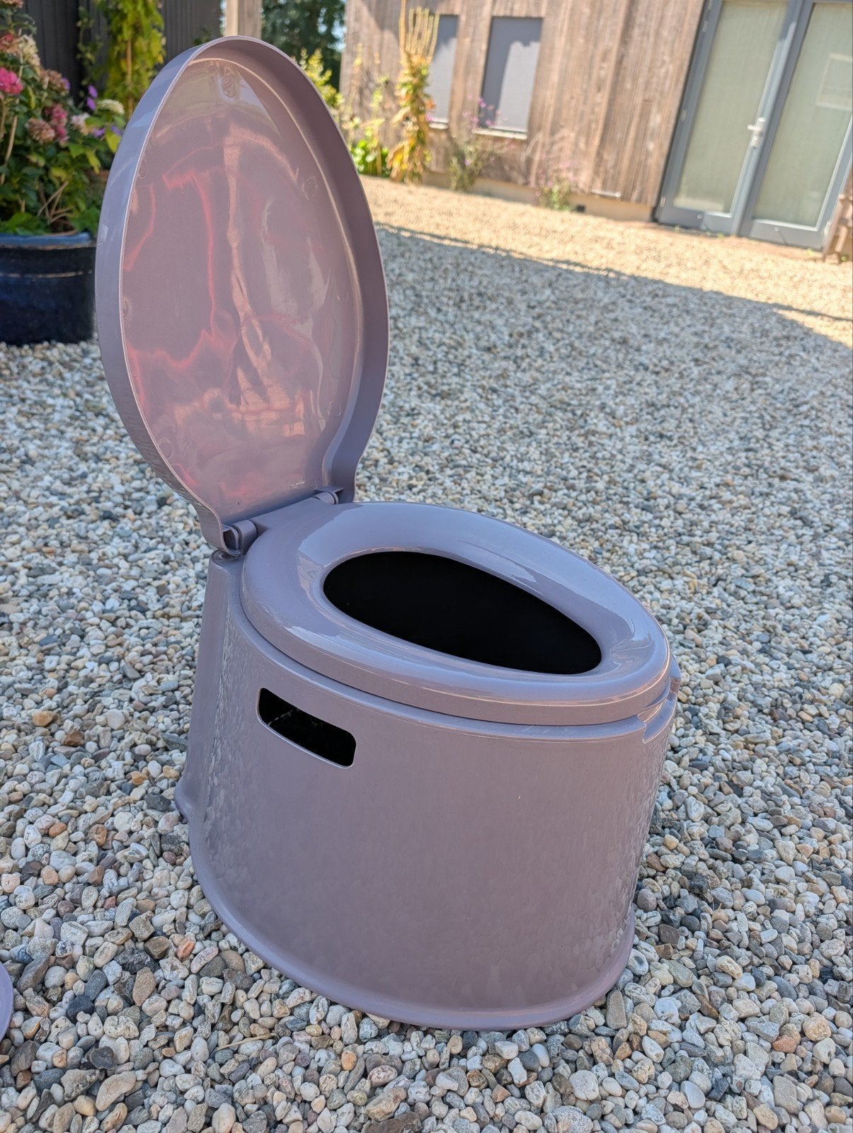 Kamps Campingtoilet - Grijs/Lila - Zo goed als nieuw, Ophalen of Verzenden, Zo goed als nieuw