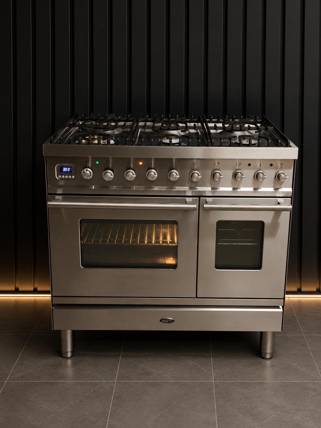 Luxe Boretti Fornuis 300C oven, Ophalen, Warmhoudplaat, 60 cm of meer, Zo goed als nieuw