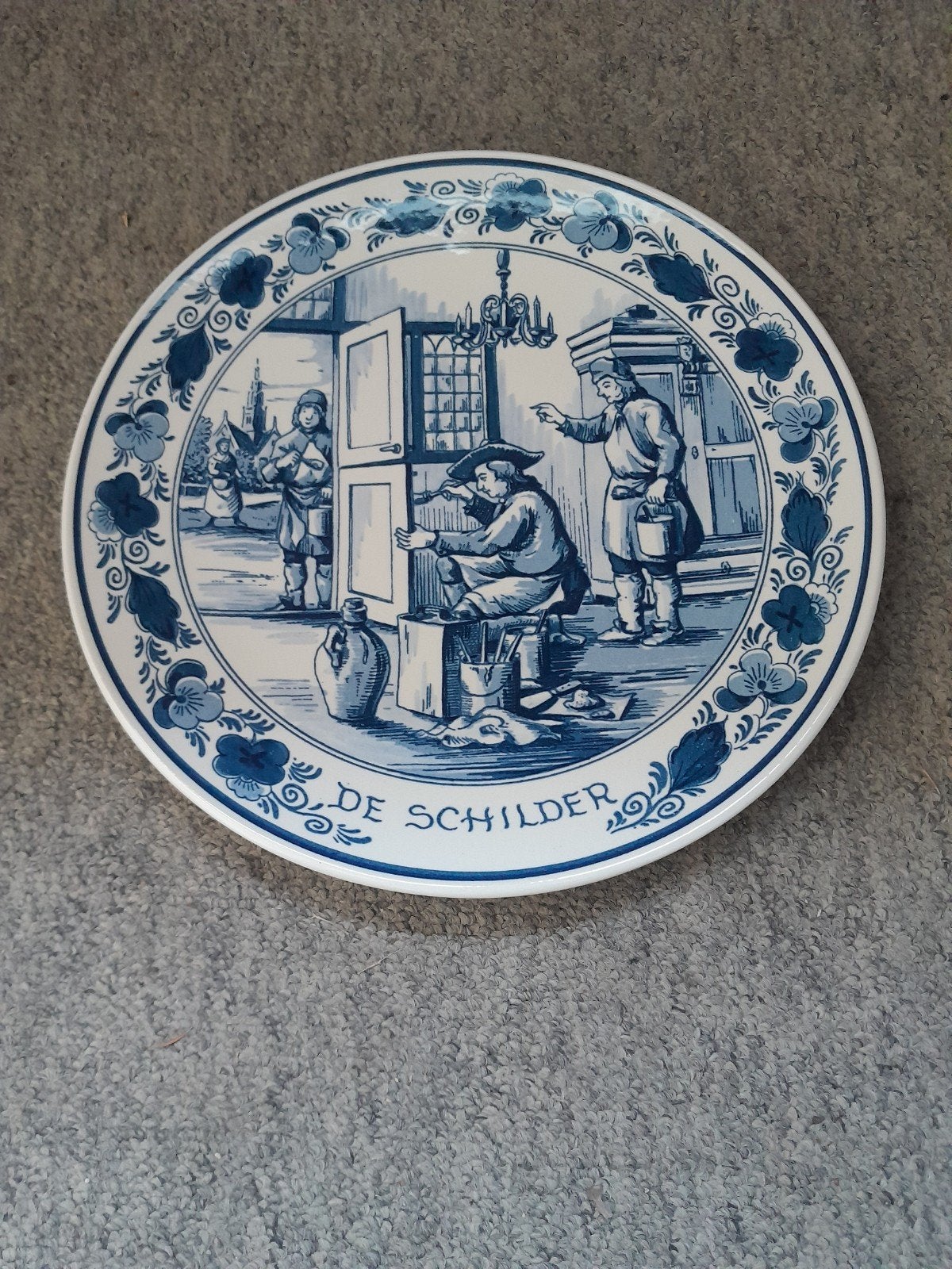 Delfts Blauw wandbord 'De Schilder'  Koninklijke Goedewaagen, Antiek en Kunst, Ophalen of Verzenden