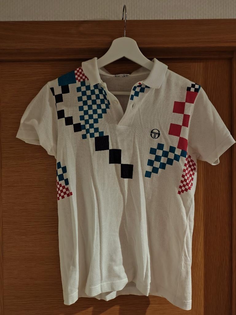 Vintage polo Sergio Tacchini, Ophalen of Verzenden, Zo goed als nieuw, Maat 46 (S) of kleiner, Wit
