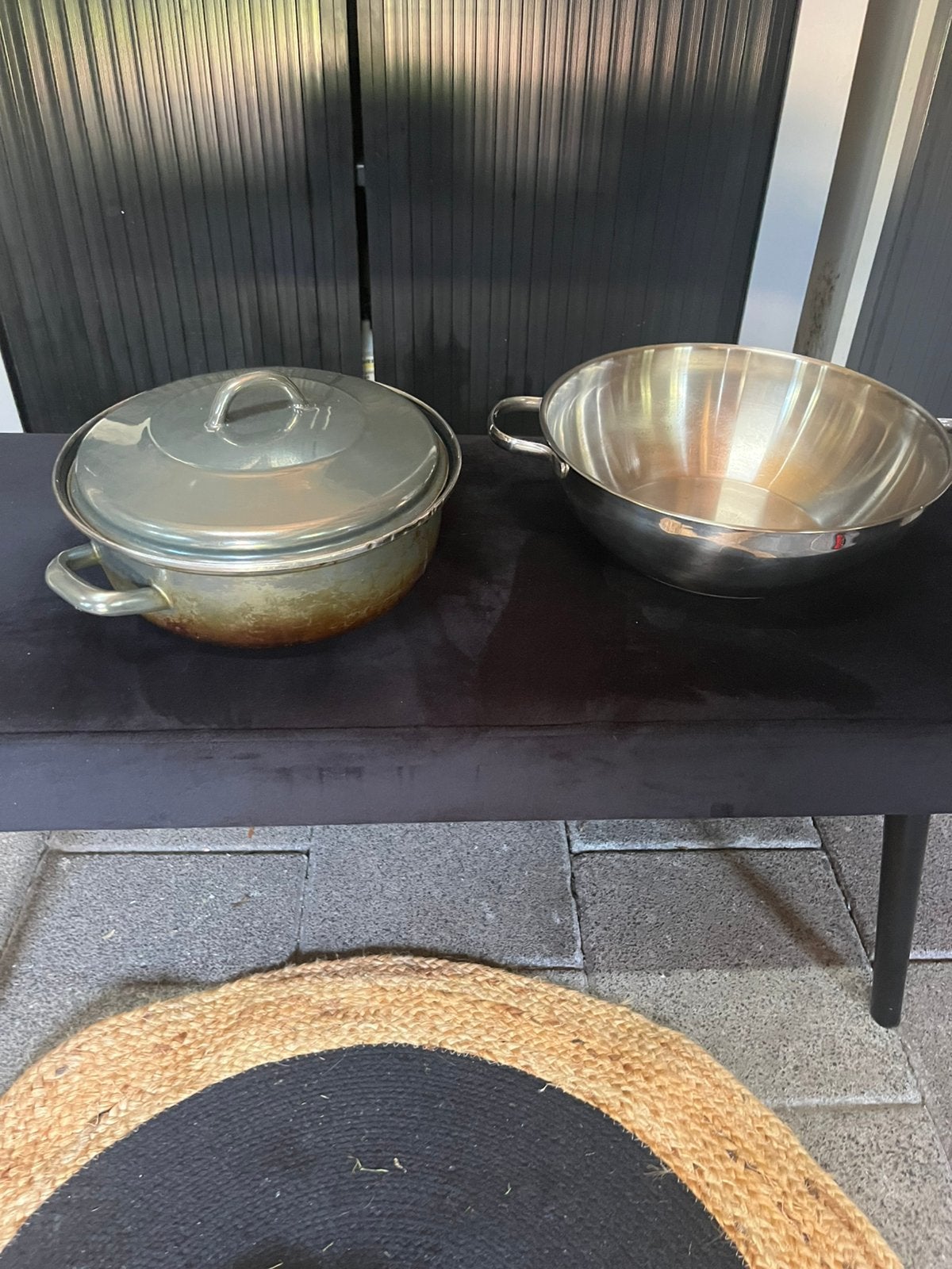 Ernesto serveer wokpan en een braadpan, Huis en Inrichting, Keuken | Potten en Pannen, Ophalen, Zo goed als nieuw, Gietijzer, Wok