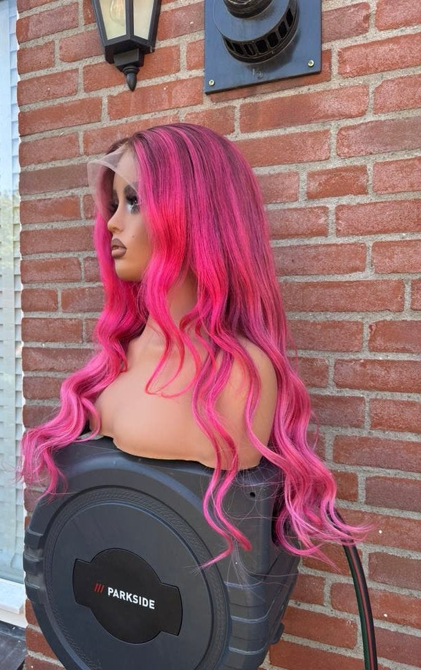 Pink blush haarwerk lace wig pruik echt haar haarstuk, Ophalen, Nieuw, Pruik of Haarverlenging