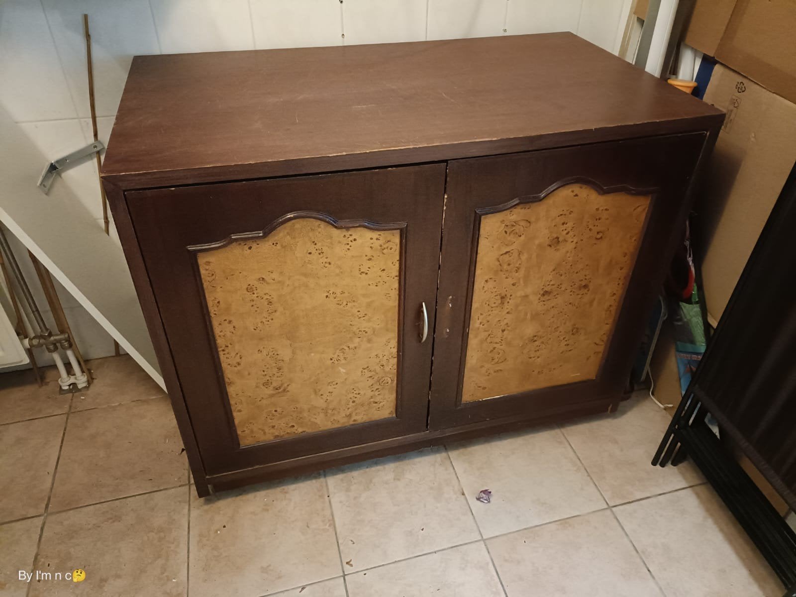 Houten kastje met twee deuren, Ophalen, Gebruikt