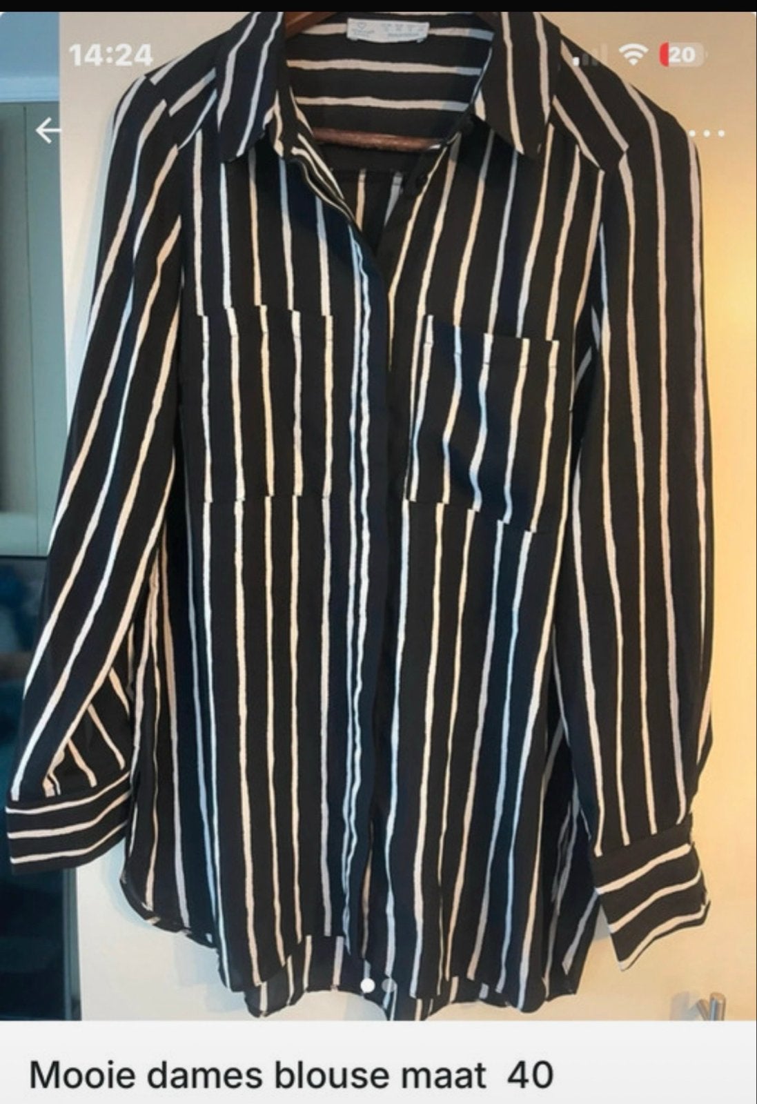 Primark gestreepte blouse maat 40, Verzenden, Gedragen, Maat 38/40 (M), Zwart
