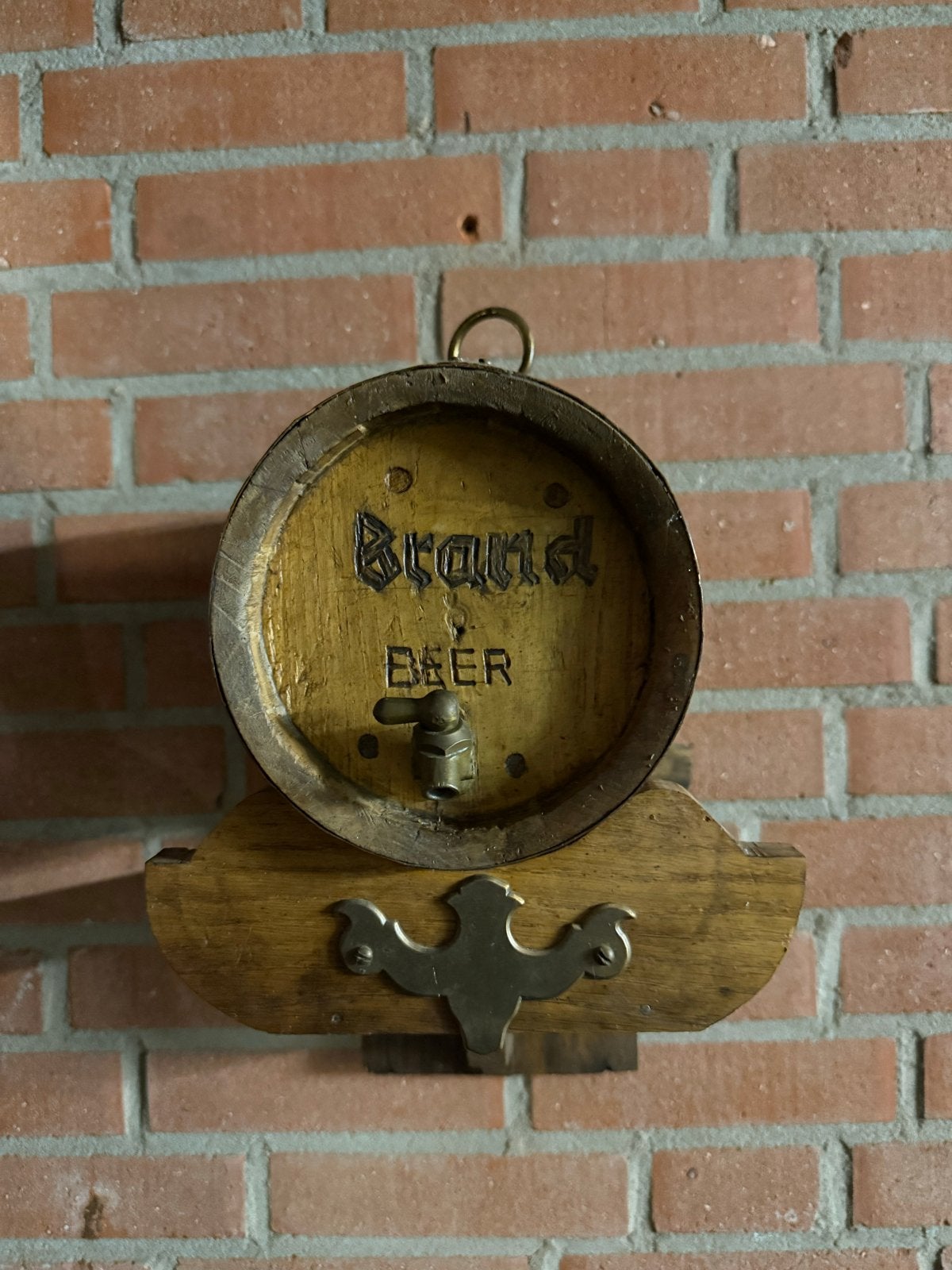 Decoratief Brand Bier vaatje met houten houder, Ophalen of Verzenden, Gebruikt, Overige typen