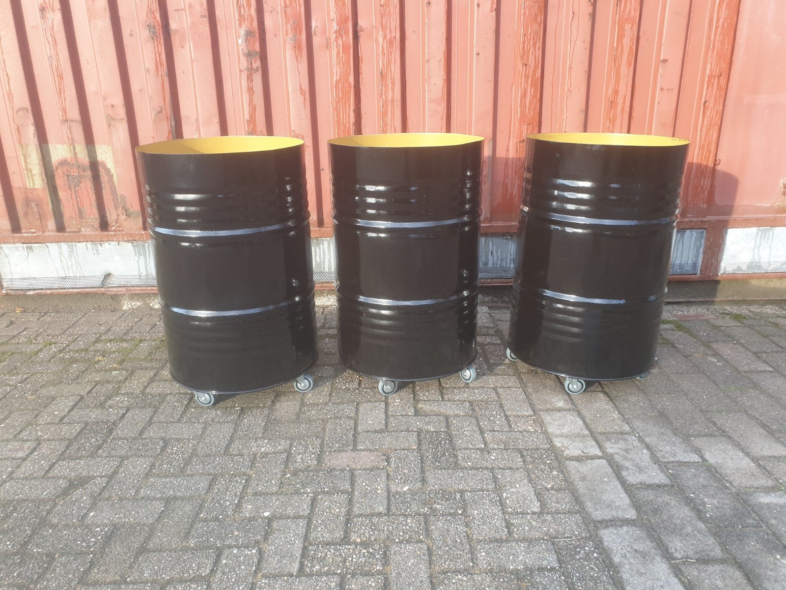 Bloembakken van olievaten - diverse maten en opties, Tuin en Terras, Ophalen, Minder dan 30 cm, 100 cm of meer, Rond