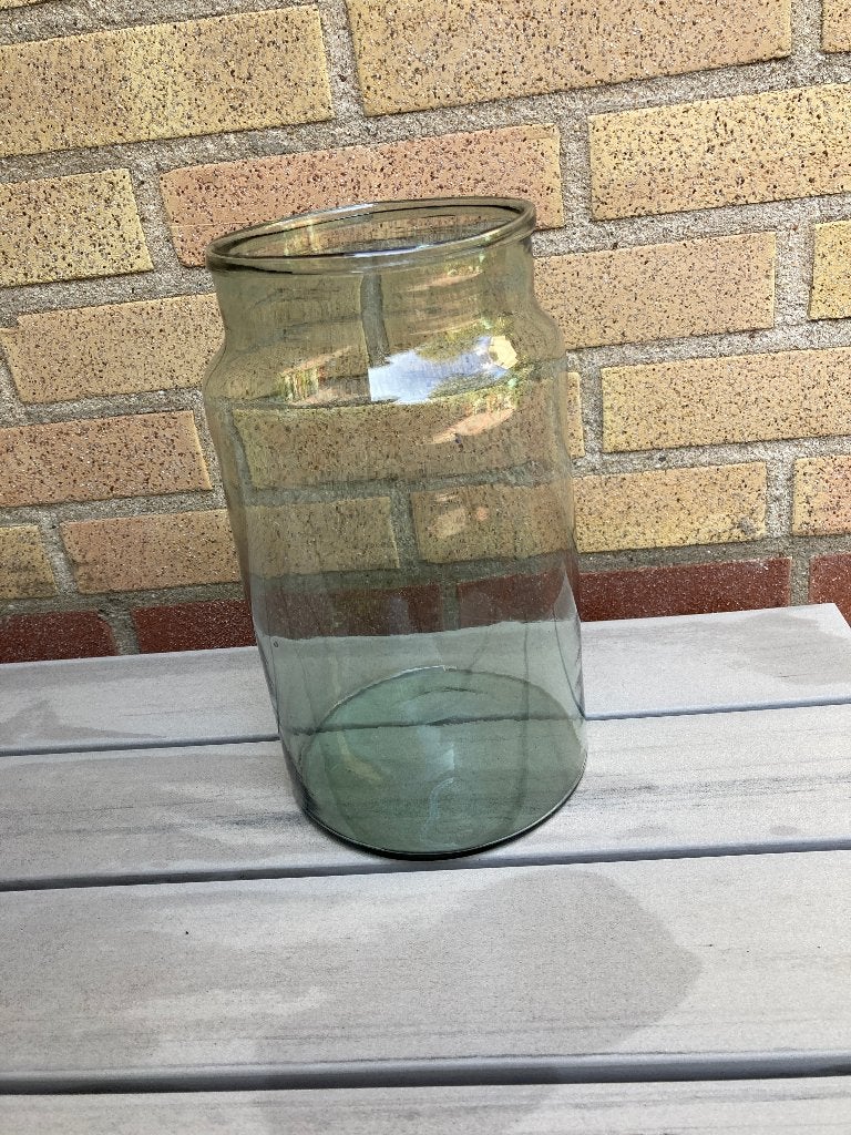 Glazen Vaas (hoog ca 24 cm Ø ca 12 cm), Ophalen of Verzenden, Zo goed als nieuw, Glas, 24 cm