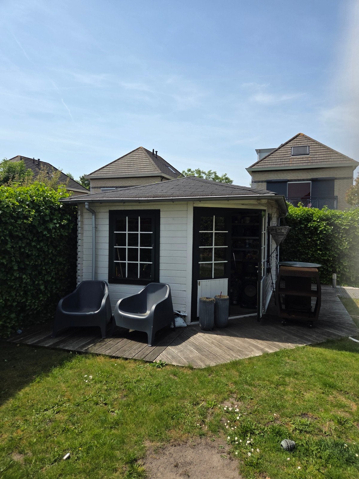 Houten tuinhuis met schuur. Afmetingen 3.20x5.00m, Tuin en Terras, Tuinhuizen, Ophalen, Tuinhuis, 250 tot 500 cm, 2 ramen