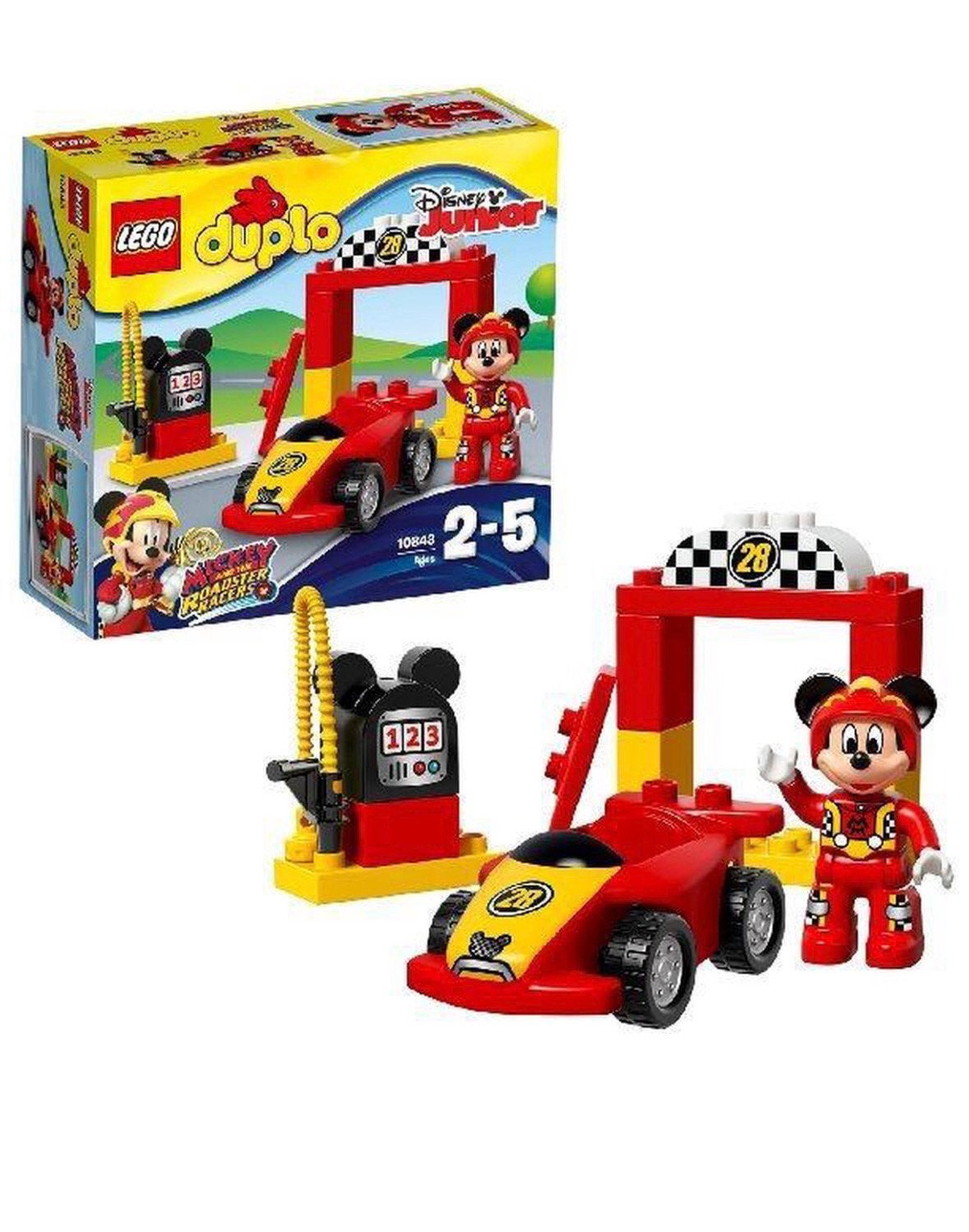 Lego duplo disney 10843 micky mouse auto sportwagen raceauto, Compleet, Ophalen of Verzenden, Zo goed als nieuw, Complete set