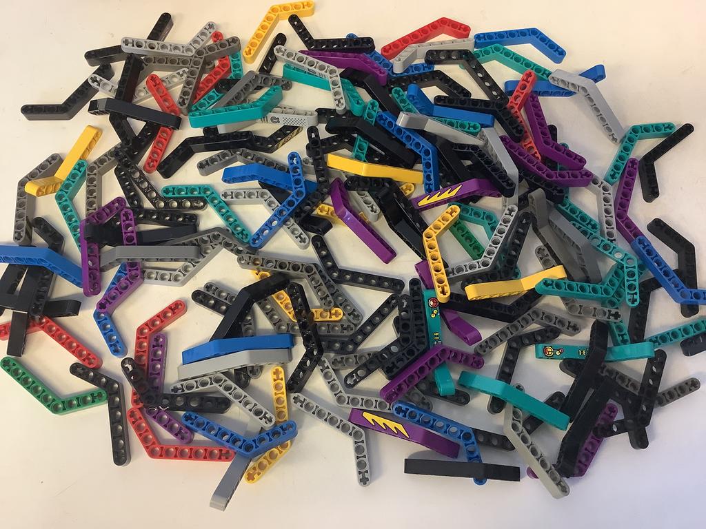 Lego technic hefarm 1x9 dik gebogen 6-4, Ophalen of Verzenden, Gebruikt, Losse stenen, Lego