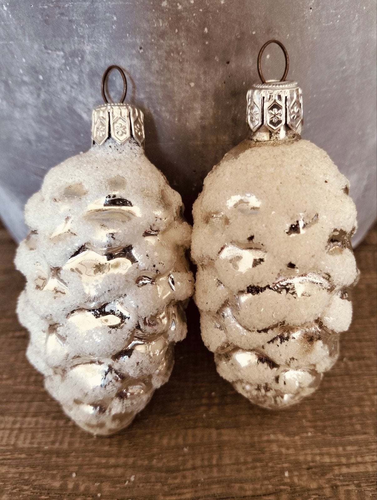 vintage  kerstversiering kersthanger- glazen dennenappels, Diversen, Kerst, Ophalen of Verzenden, Gebruikt