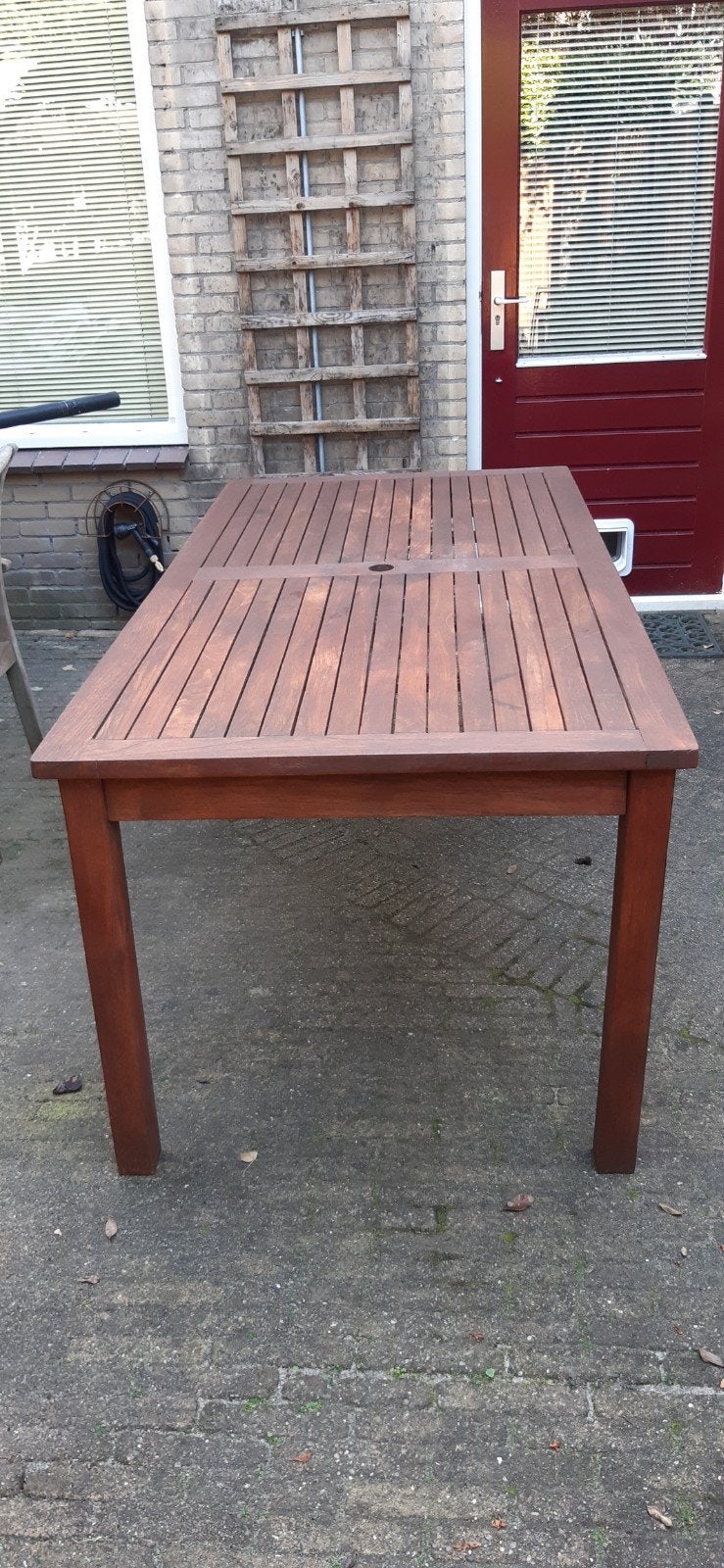Teak houten tuintafel 180x90, Ophalen, Gebruikt, Rechthoekig, Teakhout