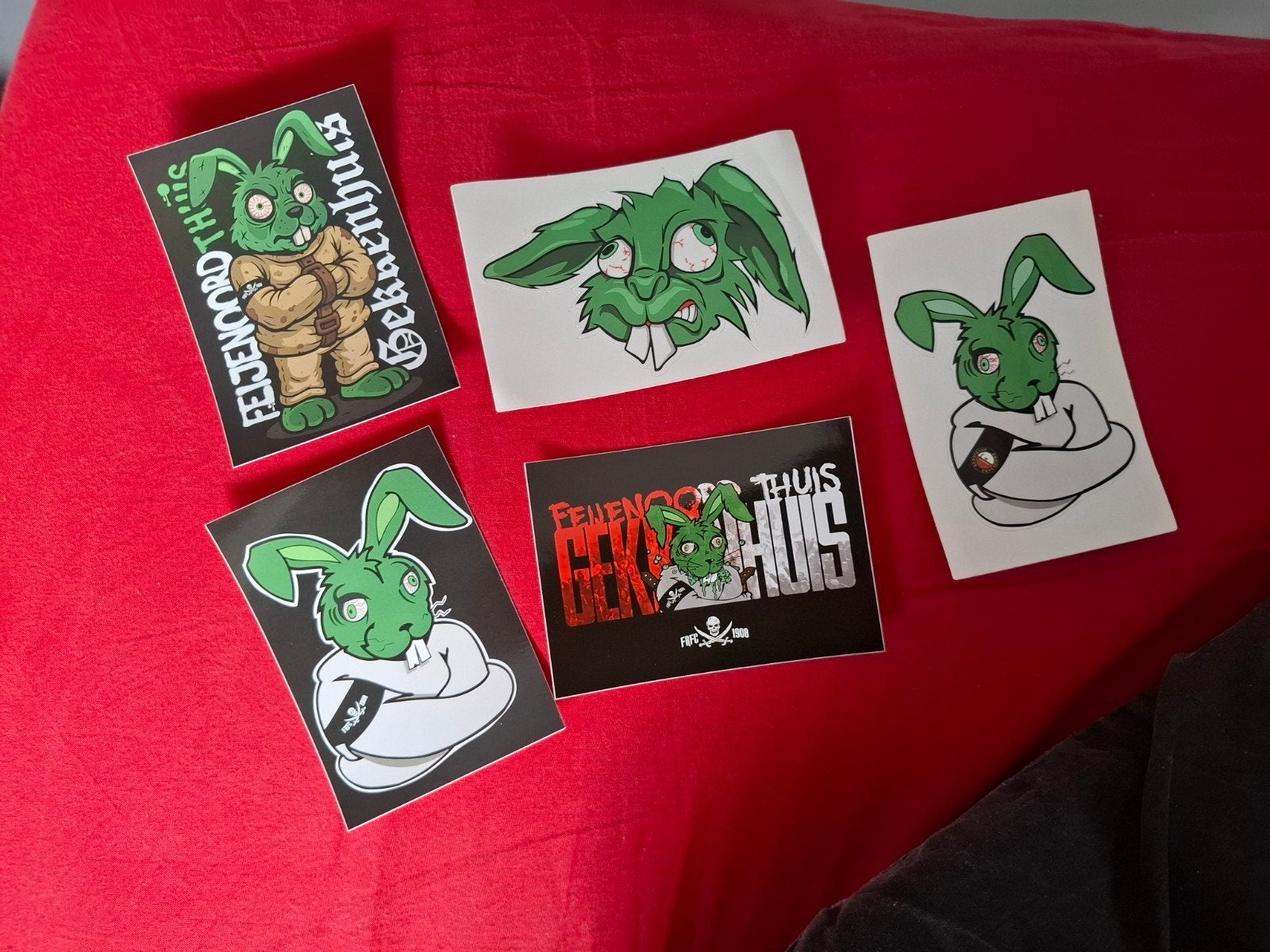 Feyenoord stickers de groene haas, Verzamelen, Ophalen of Verzenden, Zo goed als nieuw, Feyenoord, Poster, Plaatje of Sticker