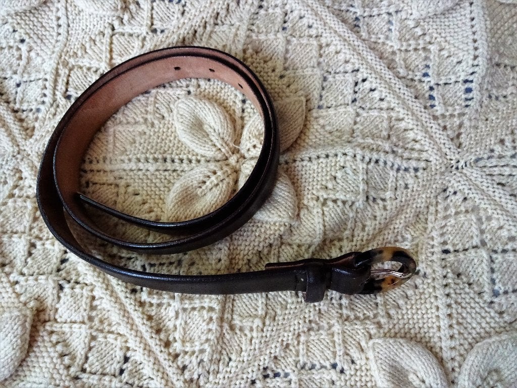 2.5 cm Bruine lederen riem * Talbots, Kleding | Dames, Minder dan 3 cm, 80 tot 90 cm, Bruin, Verzenden