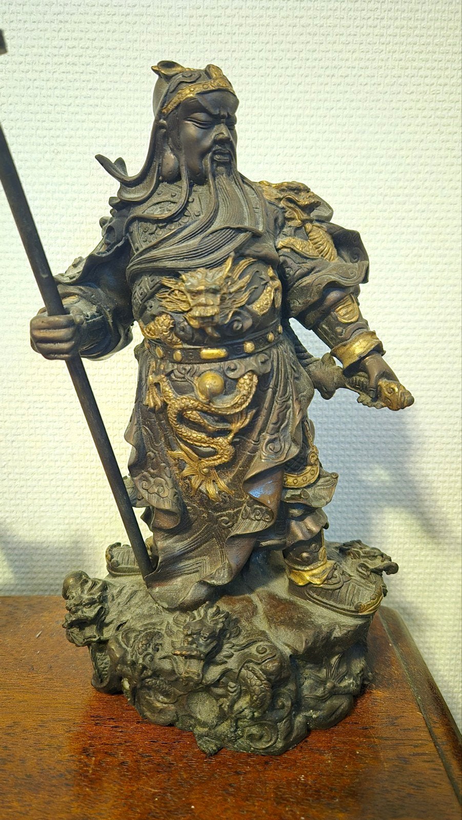 Feng Shui Guan Gong Messing Beeld - Chinees Handwerk, Ophalen of Verzenden, Handgemaakt, 20 - 50 cm, Beeld