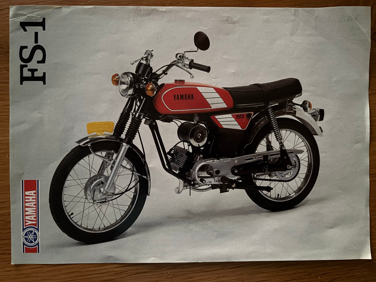 Zeldzame Yamaha FS1 50 Fizzy Folder Brochure Brommer, Ophalen of Verzenden, Gebruikt