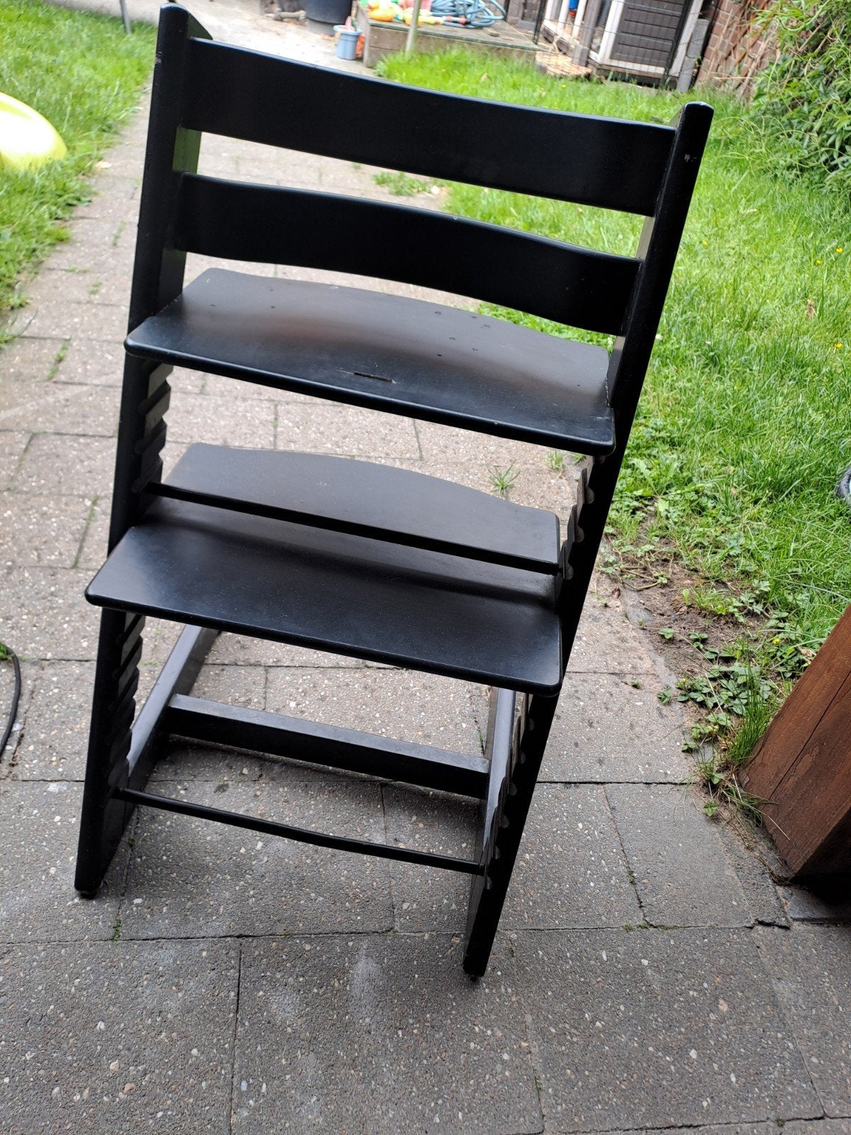Stokke kinderstoel zwart incl babyset., Ophalen, Zo goed als nieuw, Meegroeistoel